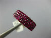 WIDE 1.74CT AAA RUBY 18K ROSE GOLD ROUND MULTI ROW SEMIETERNITY ANNIVERSARY RING