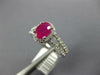1.55CT DIAMOND & AAA RUBY 14KT WHITE GOLD 3D OVAL & ROUND HALO ENGAGEMENT RING