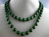 ESTATE LONG AAA GREEN SERPENTINE 14KT YELLOW GOLD 3D BEADED FUN NECKLACE #26463