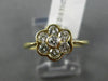 ESTATE .51CT DIAMOND 14KT YELLOW GOLD 3D CLASSIC FLOWER PROMISE ENGAGEMENT RING