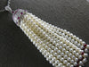 1.48CT DIAMOND & AAA RUBY & SOUTH SEA PEARL 18KT WHITE GOLD CHANDELIER NECKLACE