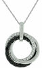 .50CT WHITE & BLACK DIAMOND 14KT WHITE GOLD 3D CIRCLE OF LIFE LOVE KNOT PENDANT