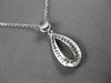 ESTATE .30CT DIAMOND 14KT WHITE GOLD CLASSIC OPEN TEAR DROP FUN FLOATING PENDANT