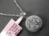 EXTRA LARGE 1.2CT DIAMOND 14K WHITE GOLD CLUSTER INVISIBLE HALO FLOATING PENDANT