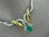 ANTIQUE 1.95CT DIAMOND & AAA EMERALD 14K WHITE & YELLOW GOLD SWIRL NECKLACE 6871