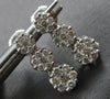 1.0CT DIAMOND 14KT WHITE GOLD 3D PAST PRESENT FUTURE JOURNEY HANGING EARRINGS