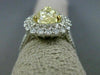 LARGE GIA 4.25CT WHITE & FANCY YELLOW DIAMOND 18KT TWO TONE GOLD ENGAGEMENT RING