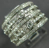 ESTATE WIDE 1.10CT DIAMOND 14KT WHITE GOLD 3D ETOILE MULTI ROW ANNIVERSARY RING