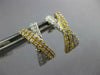 .64CT DIAMOND 18KT 2 TONE GOLD MULTI ROW CRISS CROSS CLASSIC X HANGING EARRINGS