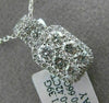 ESTATE 1.08CT ROUND DIAMOND 18KT WHITE GOLD 3D RECTANGULAR HALO FLOATING PENDANT