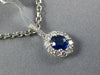 1.12CT DIAMOND & AAA SAPPHIRE 18KT WHITE GOLD 3D OVAL FLOWER FLOATING PENDANT