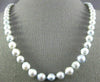 ESTATE LONG 14KT WHITE GOLD AAA GRAY TAHITIAN PEARL 3D FILIGREE NECKLACE #26602