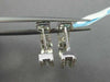 ESTATE .78CT DIAMOND 14KT WHITE GOLD ETOILE ELONGATED HOOP HUGGIE EARRINGS 4.5mm