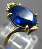 ESTATE AAA SAPPHIRE 14K YELLOW GOLD 3D CLASSIC OVAL FUN LOVE RING #27850