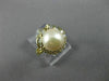 ESTATE WIDE .31CT ROUND BAGUETTE DIAMOND 14K YELLOW GOLD 3D SOUTH SEA PEARL RING