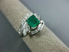 ESTATE 1.53CT DIAMOND & AAA EMERALD 14KT WHITE GOLD BAGUETTE ENGAGEMENT RING 121