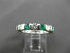 ESTATE 1.71CT DIAMOND & AAA COLOMBIAN EMERALD 14K WHITE GOLD ETERNITY RING 22293