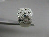 ANTIQUE 1.05CTW SAPPHIRE DIAMOND 14KT WHITE GOLD WIDE FILIGREE BAND RING #20399