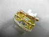 ESTATE LARGE 1.42CT DIAMOND 14KT WHITE YELLOW & ROSE GOLD MULTI ROW BAMBOO RING