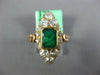 ANTIQUE LARGE 1.30CT OLD MINE DIAMOND & AAA EMERALD 14KT YELLOW GOLD 3D FUN RING