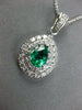 LARGE 1.70CT DIAMOND & AAA EMERALD 14KT WHITE GOLD 3D PEAR SHAPE PENDANT #27052