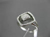 ESTATE WIDE .30CT DIAMOND 14K WHITE GOLD PAVE SQUARE FLORAL DESIGN COCKTAIL RING
