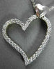 ESTATE LARGE .97CT DIAMOND 14KT WHITE GOLD FLOATING OPEN HEART PENDANT #19949