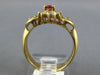 .67CT DIAMOND & AAA RUBY 14KT YELLOW GOLD 3D OVAL & ROUND FLOWER FRIENDSHIP RING
