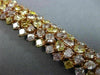 ESTATE LARGE 24.03CT MULTI COLOR DIAMOND 18KT ROSE GOLD CLUSTER TENNIS BRACELET