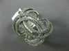ESTATE LARGE .88CT DIAMOND 14KT WHITE GOLD 3D DOUBLE ROW LOVE KNOT INFINITY RING