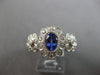 WIDE 1.40CT DIAMOND & AAA TANZANITE 14KT WHITE GOLD OVAL & ROUND FLOWER FUN RING