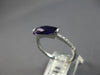 ESTATE 1.31CT DIAMOND & AAA AMETHYST 14KT WHITE GOLD 3D CLASSIC BAR RING