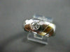 ESTATE .30CT DIAMOND SOLITAIRE 14KT WHITE & YELLOW GOLD MENS GYPSY RING #5445
