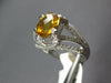 LARGE 2.52CT DIAMOND & AAA CITRINE 14KT WHITE GOLD OVAL & ROUND ENGAGEMENT RING