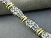 ESTATE 3.36CT DIAMOND 14K WHITE & YELLOW GOLD TWO ROW SEMI BEZEL TENNIS BRACELET