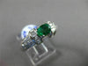 ANTIQUE 2.21CT DIAMOND & AAA COLOMBIAN EMERALD 18KT WHITE GOLD ENGAGEMENT RING