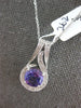 1.80CT DIAMOND & AAA AMETHYST 14KT WHITE GOLD 3D ROUND FILIGREE FLOATING PENDANT
