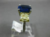 LARGE 7.52CT FANCY YELLOW DIAMOND & AAA SAPPHIRE 14K 2 TONE GOLD ENGAGEMENT RING