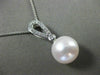 ESTATE .15CT DIAMOND 14K WHITE GOLD 3D SOUTH SEA PEARL ETOILE FLOATING PENDANT