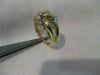 WIDE ESTATE DIAMOND 14K WHITE YELLOW GOLD COCKTAIL ROPE KNOT RING F/G VVS #19483