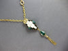 ESTATE LARGE & LONG .40CT DIAMOND & MULTI COLOR ENAMEL 14KT YELLOW GOLD NECKLACE
