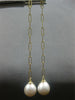ESTATE LARGE AAA SOUTH SEA PEARL 14KT YELLOW GOLD 3D MULITI LINK LONG HANGING EARRINGS
