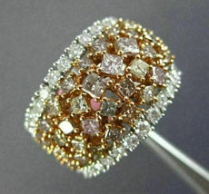 ESTATE LARGE 2.70CT WHITE & PINK DIAMOND 18KT WHITE & ROSE GOLD ANNIVERSARY RING