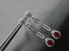 .78CT DIAMOND & AAA RUBY 14K WHITE GOLD PEAR SHAPE & ROUND HALO HANGING EARRINGS