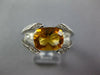 LARGE 4.38CT DIAMOND & AAA CITRINE 14KT WHITE GOLD OVAL FRIENDSHIP PROMISE RING