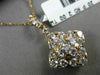 ESTATE LARGE 2.0CT ROUND DIAMOND 14K ROSE GOLD 3D SQUARE FLOWER FLOATING PENDANT