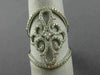 ESTATE EXTRA LARGE .85CT DIAMOND 14KT WHITE GOLD 3D FLOWER OPEN FILIGREE RING