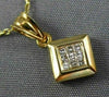 ESTATE .20CT PRINCESS DIAMOND 14KT YELLOW GOLD 3D SQUARE INVISIBLE PENDANT 25930