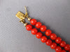 WIDE & LONG AAA CORAL 18K YELLOW GOLD ROUND & OVAL DOUBLE STRAND BRACELET #27181