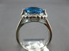LARGE 3.21CT DIAMOND & AAA BLUE TOPAZ 14KT WHITE GOLD OVAL & ROUND FILIGREE RING